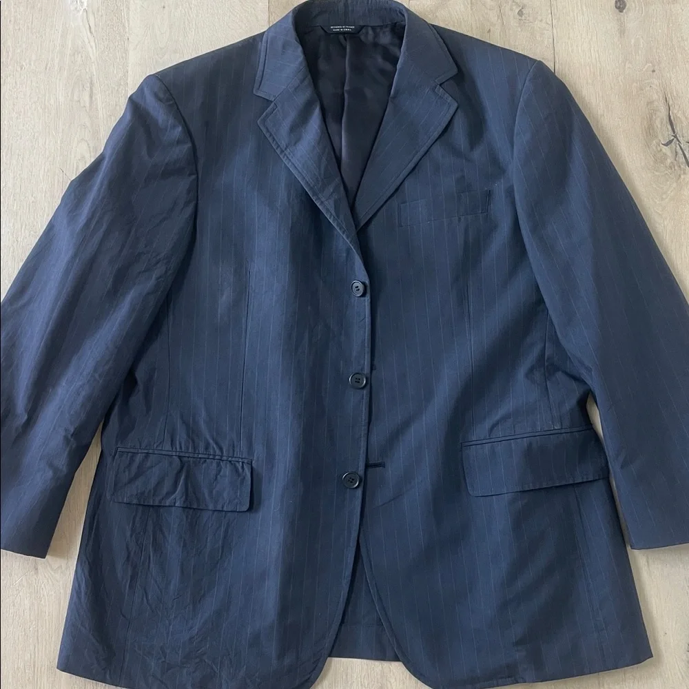 Faconnable Pin Stripe Silk/Cotton Sport Coat Size 47R/Large